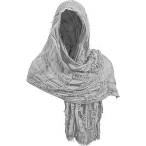 Dune Costume Medieval Hooded Shawl Post Apocalyptic Cloak Cowl Renaissance Viking Costume Cape Accessories (76.4x22.4", Gray)