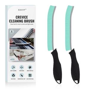 SXhyf Cleaning Brush - Hard Bristle Crevice Cleaning Brush, Multifunctional Gap Scrub Brush, Kitchen Essentials, Bathroom Cleaner Tools for Household Use, Home, Window, Toilet, Stove, Set of 2, 2 color (White, Green)