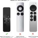 AhaStyle Protective Case for Apple TV Remote with AirTag Holder, Anti Slip Silicone Cover Compatible with 4K and HD [1st Generation] (Lavender)