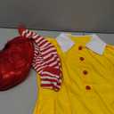 TaoBary 4 Pcs Halloween Fast Food Clown Waitress Costume Set for Women Long Arm Gloves Knee High Socks Red Wig for Cosplay (Medium)