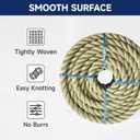 3/4 inch x 50 feet Twisted ProManila - UnManila Rop, 3 Strand Synthetic Polypropylene Rope Cordage for Weather-Resistant Decor, Crafts, Sporting, and Landscaping