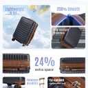 LIGHT FLIGHT Expandable Carry On Luggage 22x14x9 Airline Approved with Double Spinner Wheels, 20 Inch Lightweight Hard Shell Rolling Suitcases with TSA Lock, Black Brown