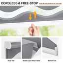 LazBlinds No Drill Cordless Zebra Blinds, 30" W x 72" H, Grey