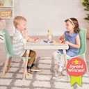 B. toys Table and Chair Set Furniture for Toddlers 1 Craft Table & 2 Chairs Natural Wooden Legs Mint 3+ Years