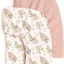 lulumoon Fitted Crib Sheets 2-Pack: Soft Muslin Cotton for Standard Crib - Boho Floral Pattern Print for Baby Girls Nursery Bedding & Gift