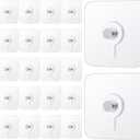 20 Counts Nail Free Picture Hangers Nail Free Wall Hangers Self Adhesive Hooks Sticky Screw Wall Hook Clear Waterproof Oilproof for Picture Hanging Kitchen Bathroom Office Photo Frame