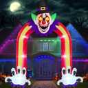 Danxilu 10 FT Halloween Inflatable Arch with LED Lights - Giant Scary Clown Archway Blow Up Yard Decoration, Halloween Decorations Outdoor Haunted Inflatables for Lawn Party, 2025 Outside Horror Decor