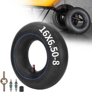 RUTU 16x6.50-8 16x650-8 16x7.5-8 Inner Tube with TR13 Straight Vavle and Installation Accessories for ATV Quad 4 Wheeler Golf Cart Tractor Lawn Mower Tillers Railers Wheelbarrow Utility Trailer