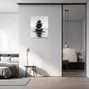 LZIMU Black and White Zen Wall Art Stones in Water Pictures Print on Canvas for Bathroom Yoga Meditation Spa Room Living Room Bedroom Wall Decorations Framed (Zen-1, 16"x24" (40x60cm))