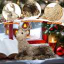 Syhood Christmas Deer Decor Champagne Sitting Deer Table Decorations 11" x 7" Reindeer Figurines Handcrafted Elk Statues Table Centerpieces for Home Fireplace, Under The Christmas Tree