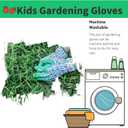 MSUPSAV Kids Gardening and Garden Gloves for Toddler,Children's Yard Work Glove,Gift,Cute Pattern,Age3-8 (Medium, 1 Pair of Green)