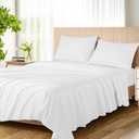 1200 Thread Count Cotton Sheets, 100% Egyptian Cotton Sheet for King Size Bed, Very Smooth Soft with 16" Deep Pocket Sheets 4-Pc Sets (Pearl White, King)