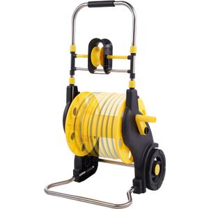 Garden Hose Reel Cart Hold 130 FT of 5/8 or 197 FT of 1/2 inch Hose, Metal Water Hose Holder with Wheels for Outside Yard Lawn
