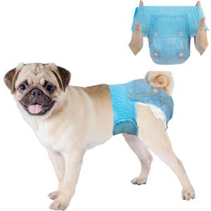 Dono Dog Diapers Female-(10-60Pcs), Disposable Pull Up Stretchy Waist Wraps for Female Puppy Dogs in Heat Period Diapers, Super Absorbent 360 Leak-Proof Doggie Training Incontinence, S 10PCS