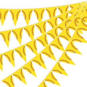 Jetec 5 Pcs 49 Ft Softball Party Decorations Pennant Banner Pre-Assembled Sport Triangle Flag Bunting Garland for Softball Birthday Party Supplies Sport Theme Decorations