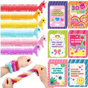 a set of 6 Unicorn Stretchy Noodle String toys