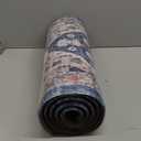 Collive Boho Kitchen Rugs Set of 2 Non Skid Kitchen Mats for Floor Cushioned Anti Fatigue Kitchen Floor Mats Waterproof Comfort Heavy Duty Foam Mats for Standing Desk Sink Laundry, 17.3"x29"+17.3"x47" (Dark Blue)