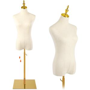 Female Mannequin, Hanging Pants & Skirts Dress Mannequin with Stand, Height Adjustable Torso for Clothing Dress Jewelry Display, Sewing, Beige, No Hands, Height adjustment from approximately 52 to 75