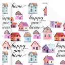 WRAPAHOLIC Happy New Home Wrapping Paper Roll - Mini Roll - 17 Inch x 16.5 Feet - Colorful House Design for House Warming Present for Men Women