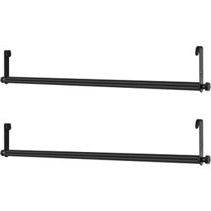 Threehoney 2 Pack Wire Shelving Garment Hanger Bar Wire Shelving Accessories Industrial Closet Clothes Rods for Home Retail Store(Black,36 Inch)