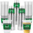 Gatherfun Class of 2026 Celebration - 100 Pcs 16oz Green Graduation Plastic Cups for Sturdy & Durable Drinkware for Grad Festivities | Essential Graduation Party Supplies & Decorations