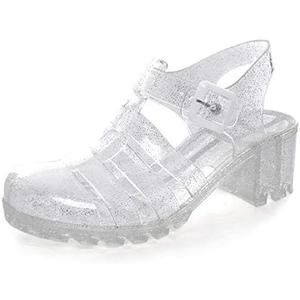 Hee grand Crystal Jelly Heel Sandals For Women Summer Beach Jelly Shoes Size 39
