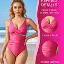 KAPERF One Piece Swimsuit for Women, Fashion Swimwear Swim Suits, Women's Beachwear Bathing Suit Bikini Set for Woman Girls Rose Red (L)