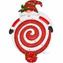 Solar Christmas Santa Stake with Red Glitter Lollipop Light