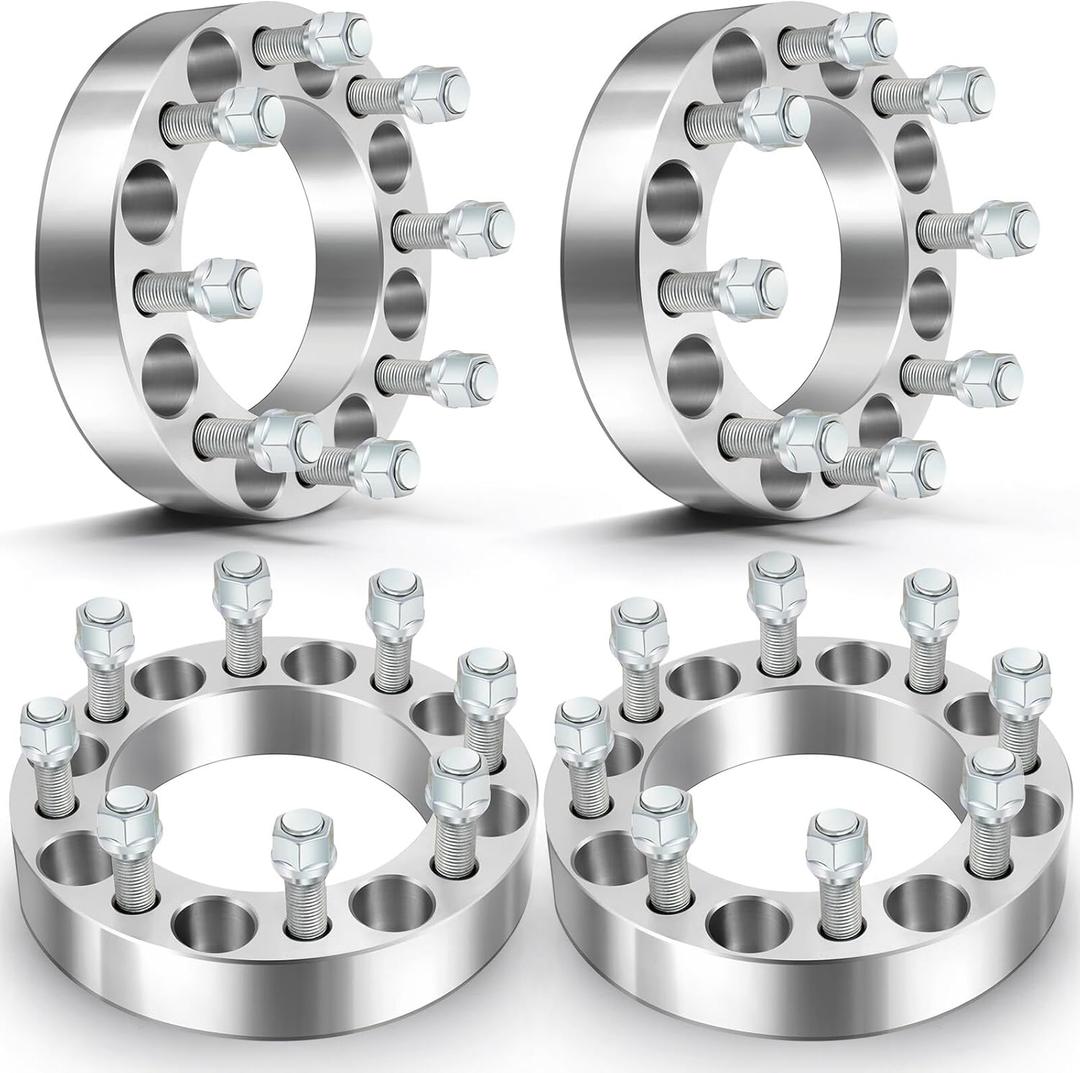 ECCPP 4PCS 8 Lug 1.5" 8x6.5 to 8x6.5 Wheel Spacers 8x165.1mm to 8x165.1mm 126.15mm CB fit for Silverado 1500 Wheel spacers for Sierra 1500HD 2500HD 3500HD Wheel Spacers with 14x1.5 ECCPP 4PCS 8 Lug 1.5" 8x6.5 to 8x6.5 Wheel Spacers 8x165.1mm to 8x165.1mm 126.15mm CB fit for Silverado 1500 Wheel spacers for Sierra 1500HD 2500HD 3500HD Wheel Spacers with 14x1.5