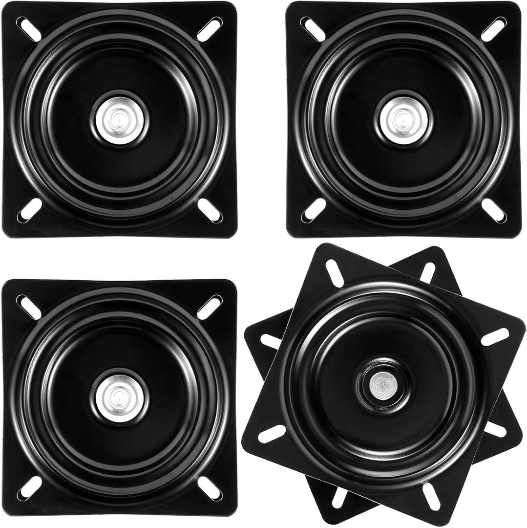 SINJEUN Heavy Duty Swivel Plate for 6 Inch Bar Stool Replacement Plate 360 Degree Swivel Plate Swivel Mounting Plate for Recliner Chair or Furniture, 300lb Capacity (4 Pack)