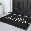KILOCOCO Hello Doormat Welcome Mats Front Door Mat Outdoor Mat Low Pile Entrance Non-Slip Outdoor Doormats High Traffic Area Rubber Backed Entry Mats for Kitchen Indoor,31"x47" (2'8" x 4' (Rectangular))