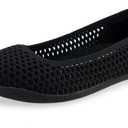 Aerosoles Women's Danielle Ballet Flat, Black Textured Knit Fabric, 10