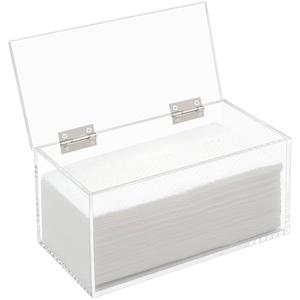 Face Towel Holder Box for Rectangular Face Wipes, Disposable Facial Towels Container, Clear