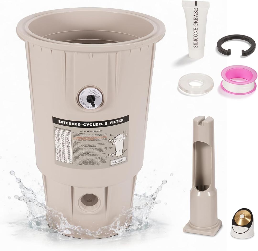 W3EC40AC Filter Tank Bottom, Fit for EC40AC Hayward Perflex Extended-Cycle DE Pool Filter 20 Sq. Ft. - Replace EC40 Filter Base Tank Housing Body with Flow Diffuser & Check Valve