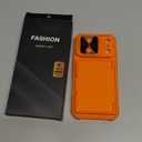 BXYJY for iPhone 17 Pro Phone Case Wallet, Card Holder (45 Cards), Slide Camera Cover, Military Grade Protection, Rugged Hard Women Girly Men Protective Case for iPhone17 Pro 6.3", Orange