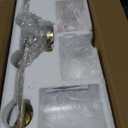 4-Light Bathroom Light Fixtures, Brushed Gold Modern Vanity Lights Over Mirror with Clear Glass Shade, Bathroom Wall Lamp for Mirror Kitchen Living Room Hallway Cabinet Porch Bedroom Reading room 