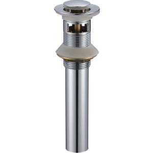 Bathroom Sink Drain with Overflow, Vessel Sink Lavatory Vanity Pop Up Drain Stopper with Overflow, Brass and Stainless 304, Chrome