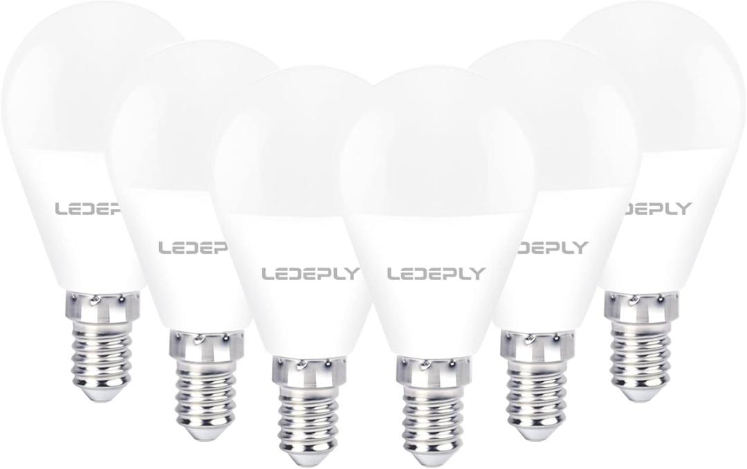 A15 Ceiling Fan Light Bulbs, Dimmable, E12 Base LED Bulb, 5.5W=40W, Warm White 2700K, 500 Lumen, LED Light Bulb, 6 Pack