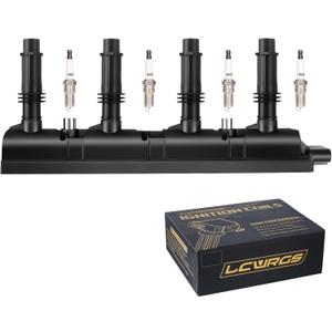 Ignition Coil Pack and Spark Plugs Fits for 1.4 Turbo Chevy Cruze Sonic Trax Volt Buick Encore Cadillac ELR 2011 2012 2013 2014 2015 2016 2017 2018 2019 2020 Coils Spark Plugs UF669 D521C 55577898