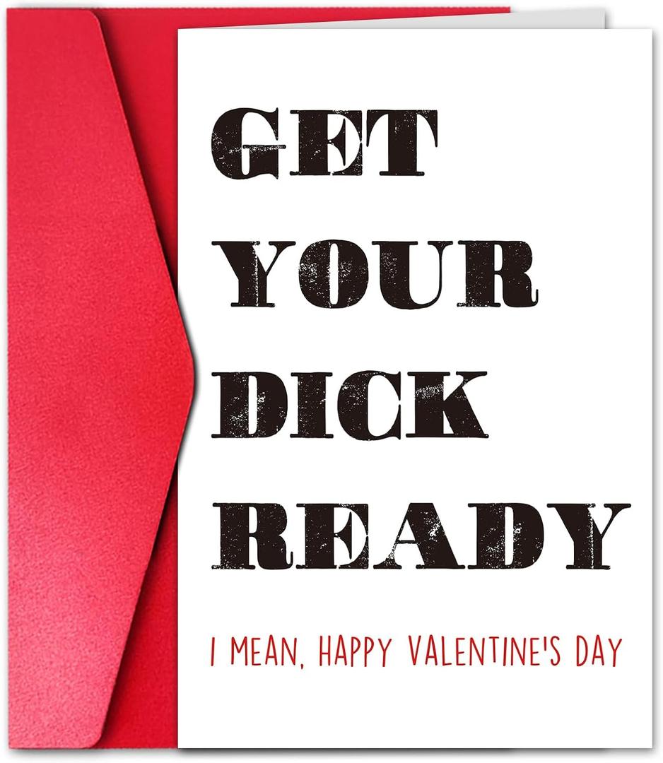 3 x Happy Valentines Day Card for Men, Hilarious Valentines Day Gift for Husband Boyfriend Fiance Him, Get Your D Ready I Mean Card (#7)