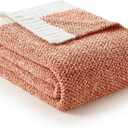 Snuggle Sac Orange Throw Blanket for Fall, Ultra Soft Warm Fall Blanket for Couch, Cozy Fuzzy Knit Microfiber Blankets and Throw Dupes for Sofa, Bed, Orange 50 x 60 inches