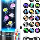Jellyfish Lamp: LED Jellyfish Tank Lamp, 17 Color Changing Dimmable Aquarium Night Light for Home Office Decor Birthday Christmas Gifts for Adults Kids(LED Decorative)