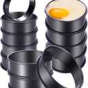 DATANYA 12Packs Crumpet Rings NONSTICK English Muffin Rings 3.15 Inch Stainless Steel Double Rolled Tart Ring Upgraded Round Metal Baking Cooking Pastry Ring Molds for Muffins, Pancakes