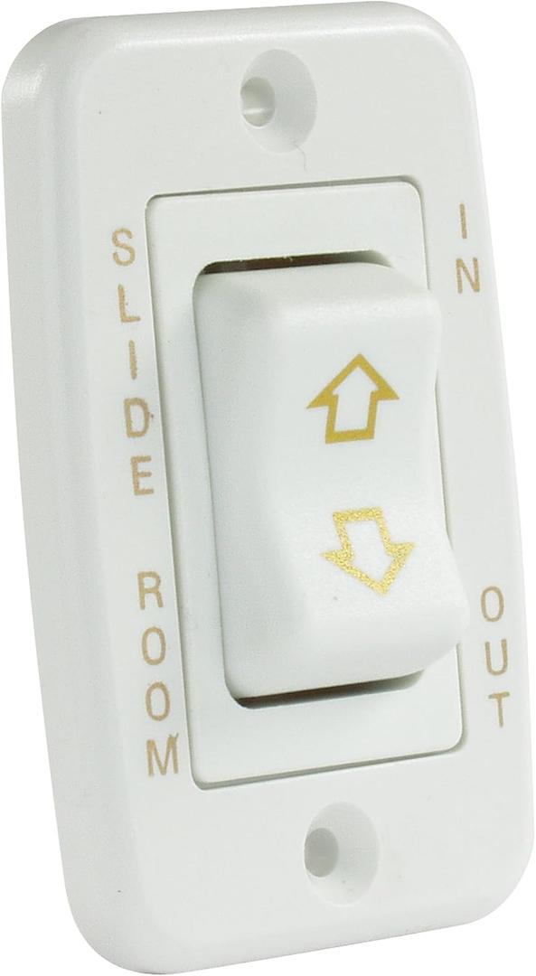 JR Products 12345 White Low Profile Slide-Out Switch with Bezel