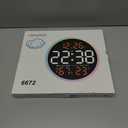 GLOKUUCA 10 Inch Large Digital Wall Clock with 9 Color Changing Remote Control, Date Week Temperature, Auto Brightness Dimmer Clock Night Lights,Blue+Green