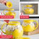 Ecolution Patented Micro-Pop Microwave Popcorn Popper with Temperature Safe Glass, 3-in-1 Lid Measures Kernels and Melts Butter, Made Without BPA, Dishwasher Safe, 3-Quart, Yellow