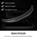 G20 Spoiler Compatible for (2019-2025) BMW 3 Series G20 Sedan Rear Trunk Spoiler Wing, Gloss Black with Carbon Fiber Pattern (NOT Real Carbon Fiber)