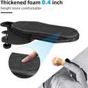 CABTE Ergonomics Desk Extender Tray, Table Mount Arm Wrist Rest Shelf, 180 Swivel Elbow Arm Support, Computer Desk Extender Tray for Home and Office (Black - Rotating)
