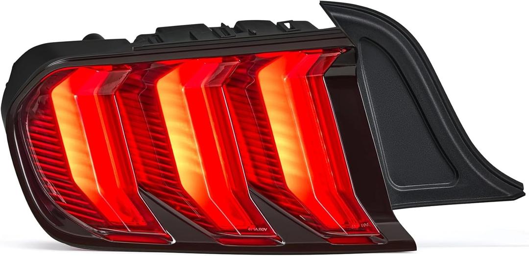 VRC For Ford Mustang 2018-2023 LED Tail light Assembly TailLight Replacement Sequential Turn Signals Rear Lamp Left Driver Side OE Style (Red Inner&Driver)
