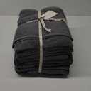 BIOWEAVES 100% Organic Cotton 700 GSM Plush 6-Piece Towel Set GOTS Certified, 2 Bath Towels, 2 Hand Towels & 2 Washcloths - Charcoal (6 Pc Towel Set)